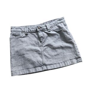 Patagonia Mini Skirt Size 10 Organic Cotton Denim Forage Gray Women's Short